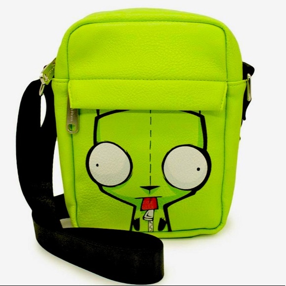 NWT! ✨💚EXCLUSIVE💚✨ Nickelodeon Invader Zim Gir Face Crossbody Bag! - Picture 4 of 5